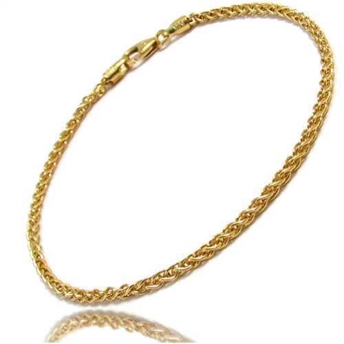 Hvede - 14 kt guld - armbånd bredde 1,0 mm og  17 cm