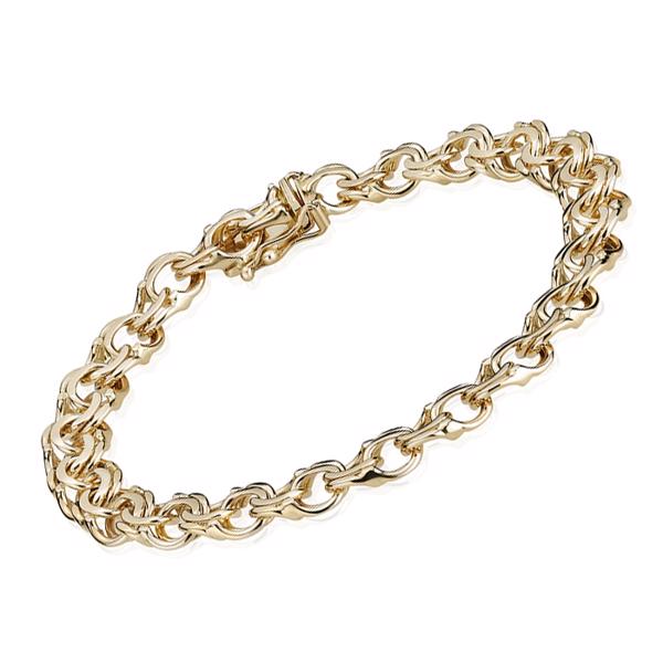 Bismark armbånd i 14 kt guld 4,00 mm - 17 cm