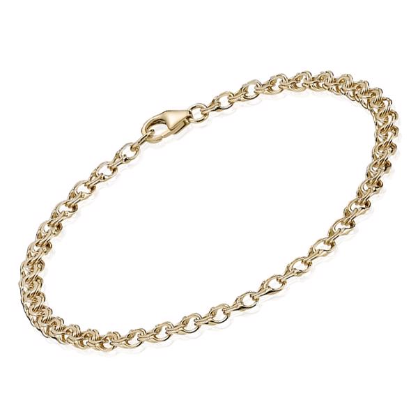 Bismark armbånd i 14 kt guld 3,5 mm - 17 cm