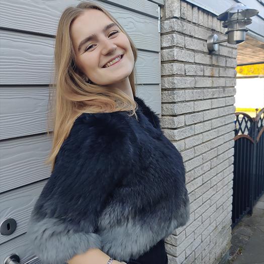 Tofarvet rex kanin jakke